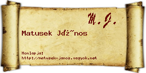 Matusek János névjegykártya